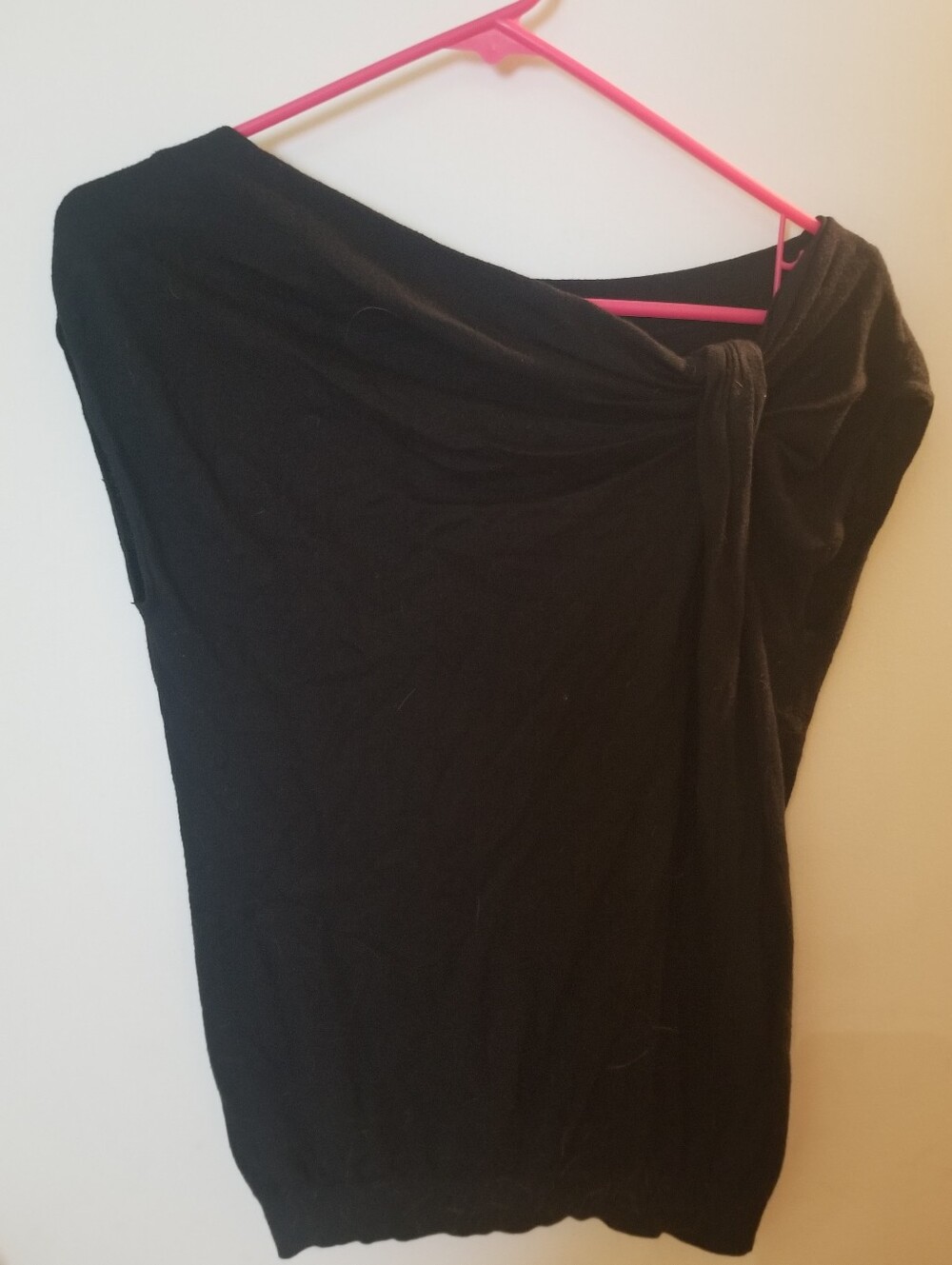 Ann Taylor - Black Knit Shirt Knot Detail - Size Medium